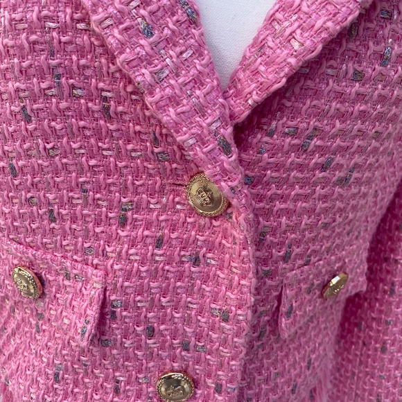 Walter Baker Paris Pink Tweed Lyona Jacket Sz M - Picture 3 of 7